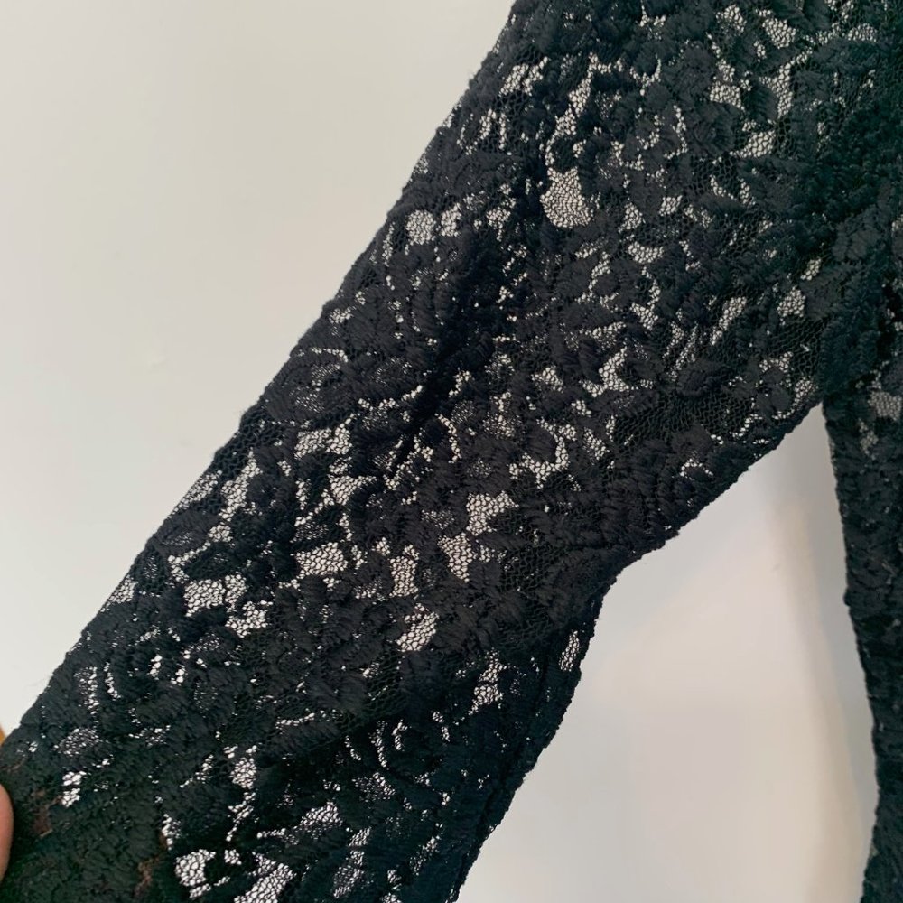 DOUBLE TAKE BLACK FLORAL LACE CARDIGAN SIZE 1X - Picture 3 of 7